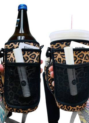 Leopard 30-40oz Tumbler Handler™ With Carrying Strap - Drink Handlers