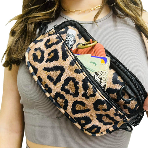 Gray Crossbody Purse with Leopard Strap – Presently Perfect
