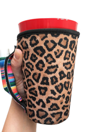 Leopard w/ Serape 16oz PINT Glass / Medium Fountain Drinks and Tumbler Handlers™ - Drink Handlers
