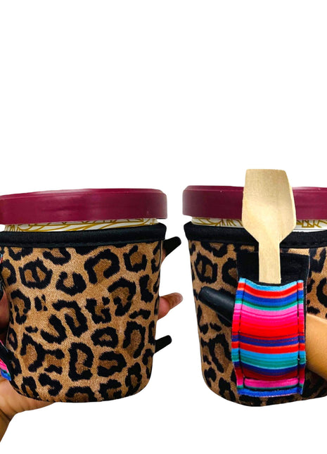 Leopard w/ Serape Pint Size Ice Cream Handler™ - Drink Handlers