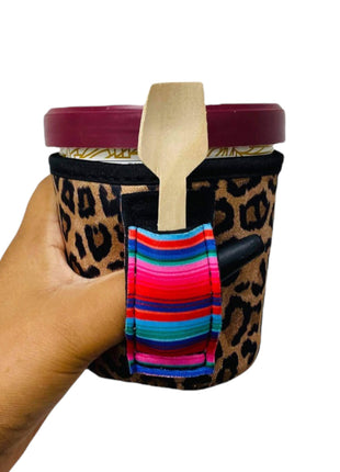 Leopard w/ Serape Pint Size Ice Cream Handler™ - Drink Handlers
