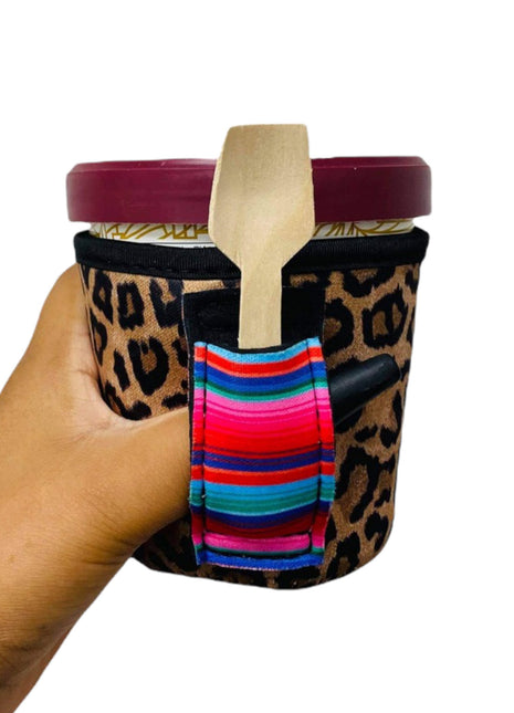 Leopard w/ Serape Pint Size Ice Cream Handler™ - Drink Handlers
