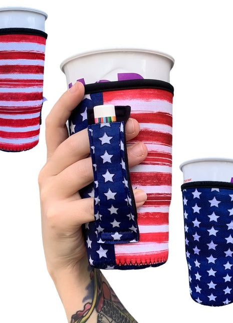 Merica 20oz Large Coffee / Tea / Tumbler Handler™ - Drink Handlers