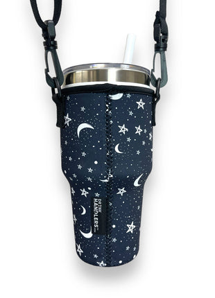 Moon & Stars 25-35oz Tumbler With Handle Sleeve - Drink Handlers