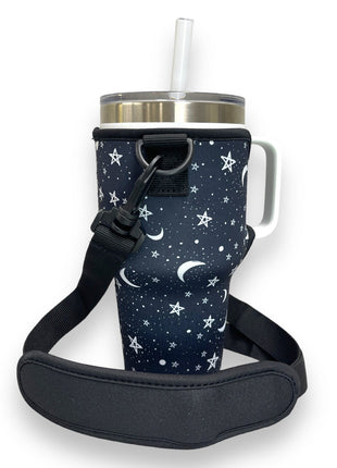 Moon & Stars 25-35oz Tumbler With Handle Sleeve - Drink Handlers