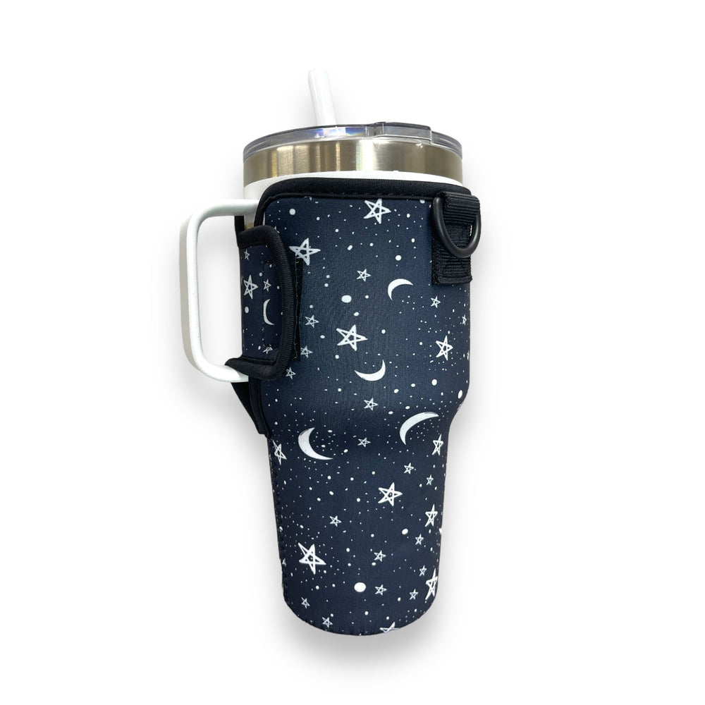 Moon & Stars 25-35oz Tumbler With Handle Sleeve - Drink Handlers
