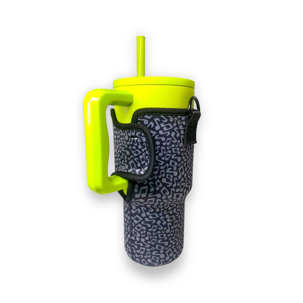 Music Notes 25-35oz Tumbler With Handle Sleeve - Drink Handlers