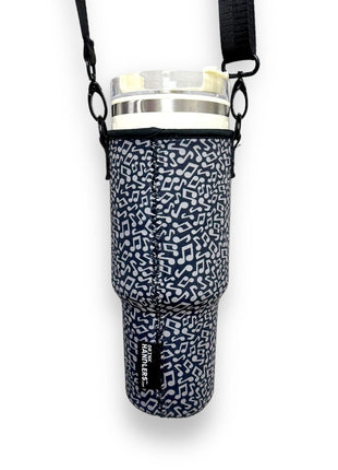Music Notes 40oz Tumbler With Handle Sleeve - Drink Handlers