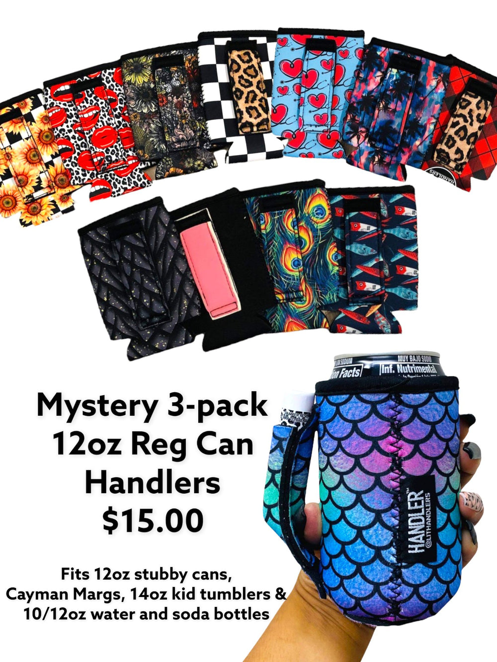 Mystery 3-Pack of 12oz Regular Can Handlers™ - Drink Handlers