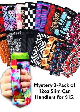 Mystery 3 pack of 12oz Slim Can Handlers™ - Drink Handlers