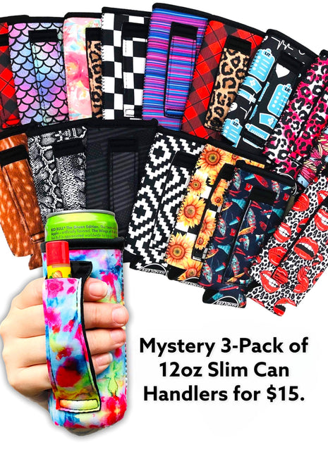 Mystery 3 pack of 12oz Slim Can Handlers™ - Drink Handlers