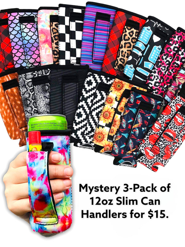 Mystery 3 pack of 12oz Slim Can Handlers™ - Drink Handlers