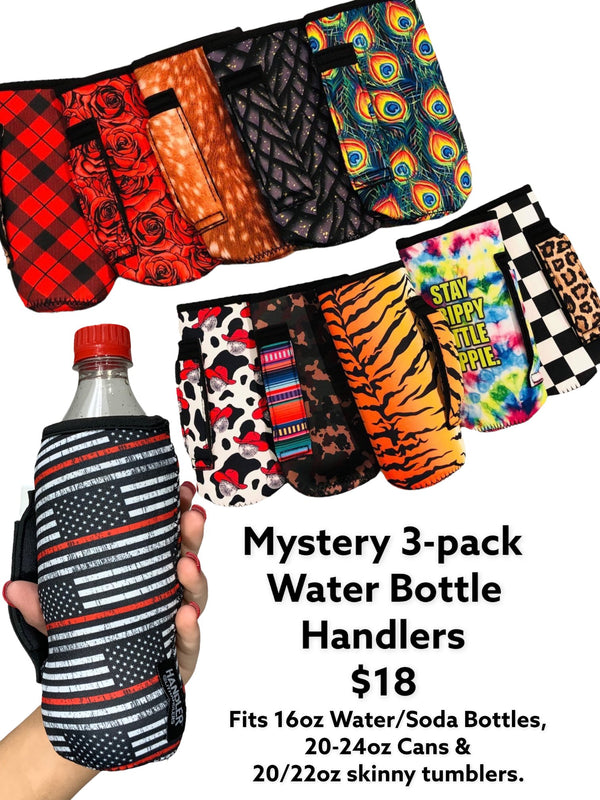 Mystery 3-Pack of 16-24oz Water Bottle Handlers™ - Drink Handlers