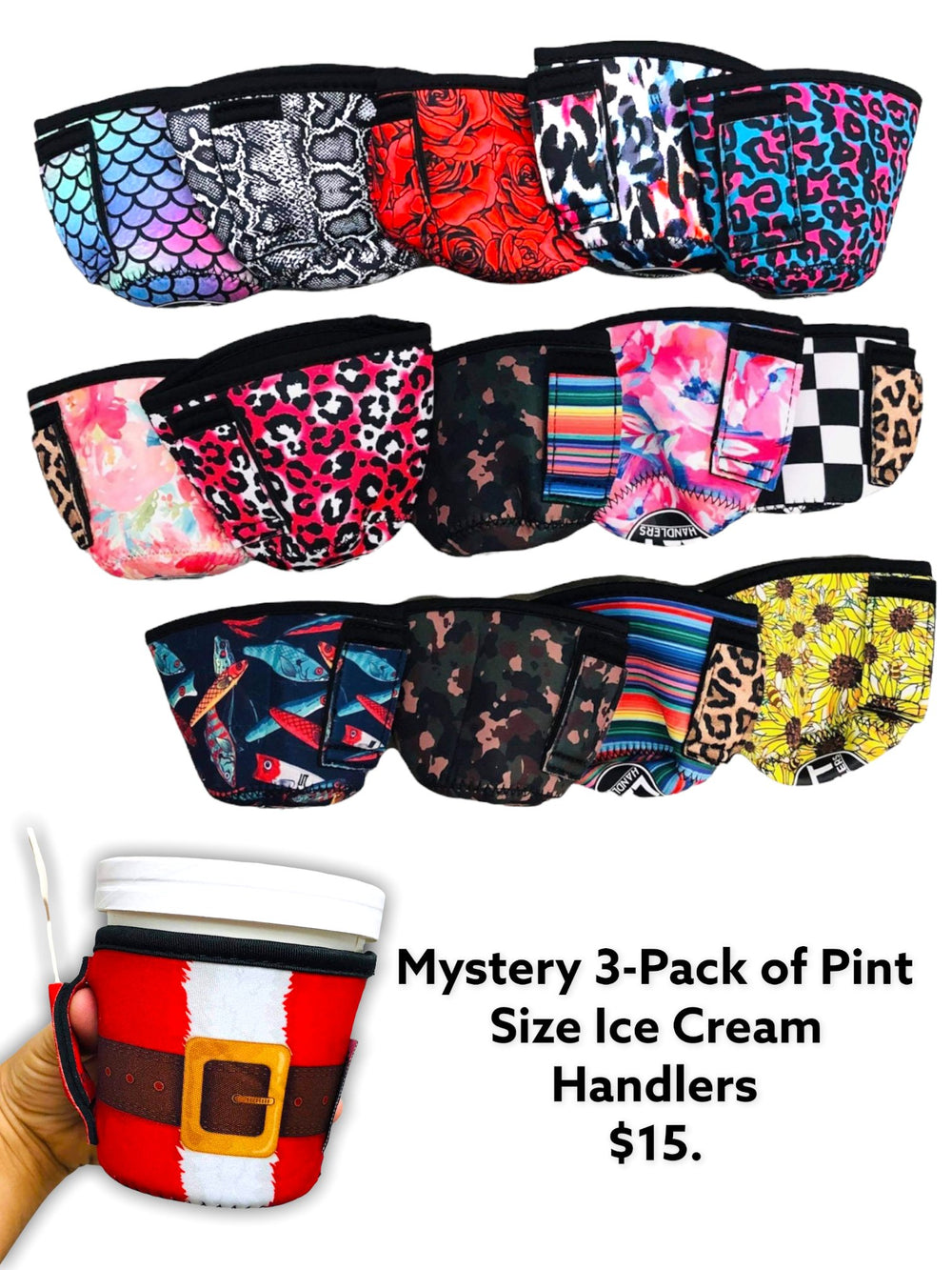 Mystery 3-Pack of Pint Size Ice Cream Handlers™ - Drink Handlers