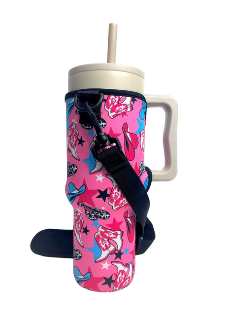 Nashville Cowgirl 40oz Tumbler With Handle Sleeve - Drink Handlers