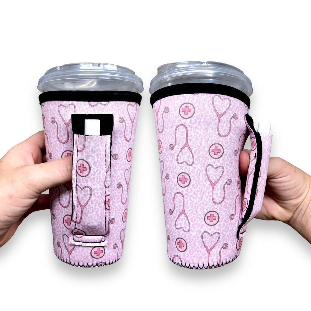 Nurse Leopard 20oz Large Coffee / Tea / Tumbler Handler™ - Drink Handlers