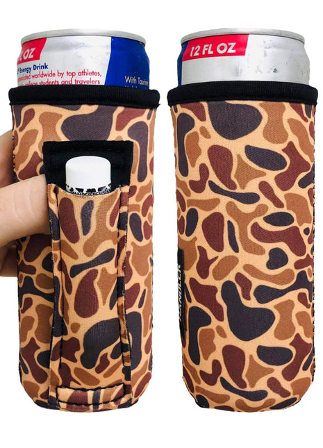 Old School Camo 12oz Slim Can Handler™ - Drink Handlers