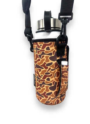 Old School Camo 30-40oz Tumbler Handler™ With Carrying Strap - Drink Handlers