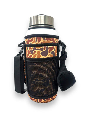 Old School Camo 30-40oz Tumbler Handler™ With Carrying Strap - Drink Handlers