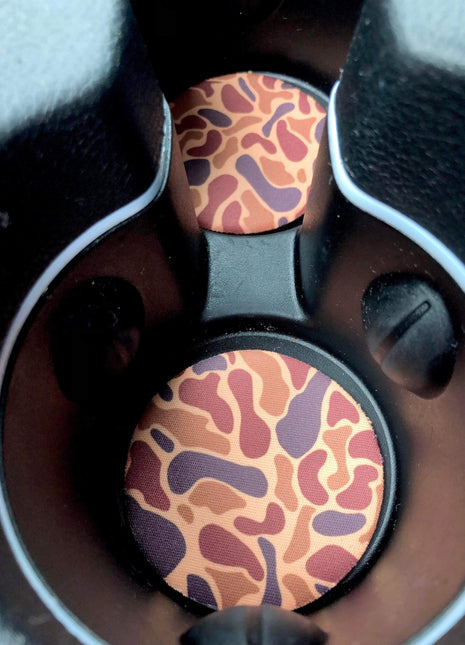 Old School Camo Neoprene Car Coasters - Drink Handlers