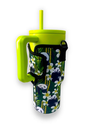 Panda Panda 25-35oz Tumbler With Handle Sleeve - Drink Handlers