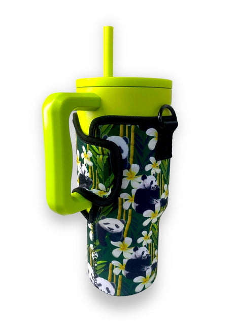 Panda Panda 25-35oz Tumbler With Handle Sleeve - Drink Handlers