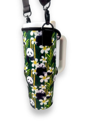 Panda Panda 40oz Tumbler With Handle Sleeve - Drink Handlers
