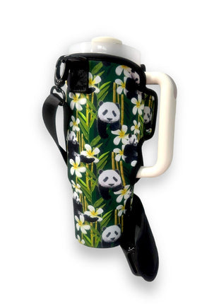 Panda Panda 40oz Tumbler With Handle Sleeve - Drink Handlers