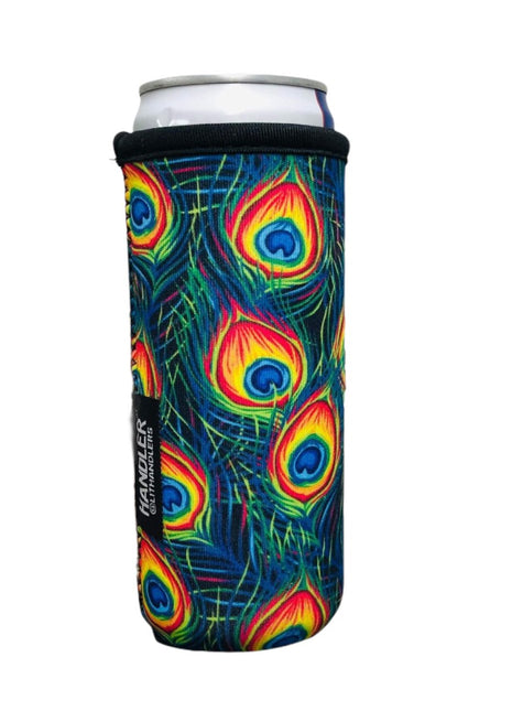 Peacock Feathers 12oz Slim Can Sleeve - Drink Handlers