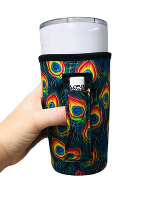 Peacock Feathers 20oz Large Coffee / Tea / Tumbler Handler™ - Drink Handlers