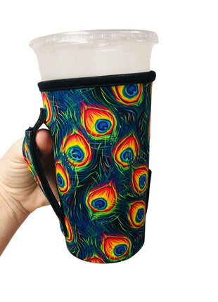 Peacock Feathers 20oz Large Coffee / Tea / Tumbler Handler™ - Drink Handlers