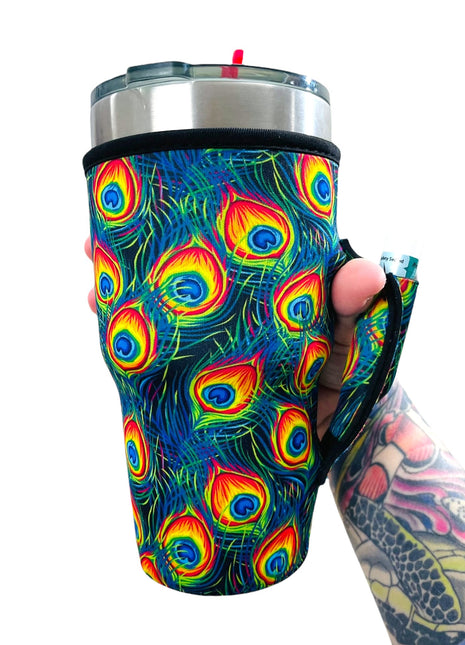 Peacock Feathers 30oz Tumbler Handler™ - Drink Handlers