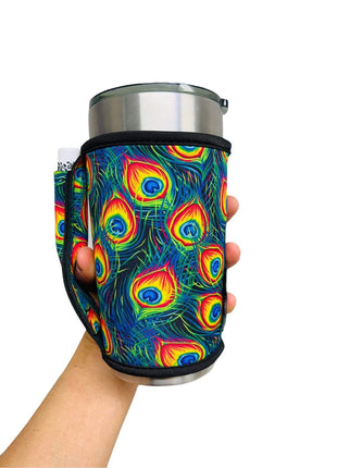 Peacock Feathers Large / XL Bottomless Handler™ - Drink Handlers
