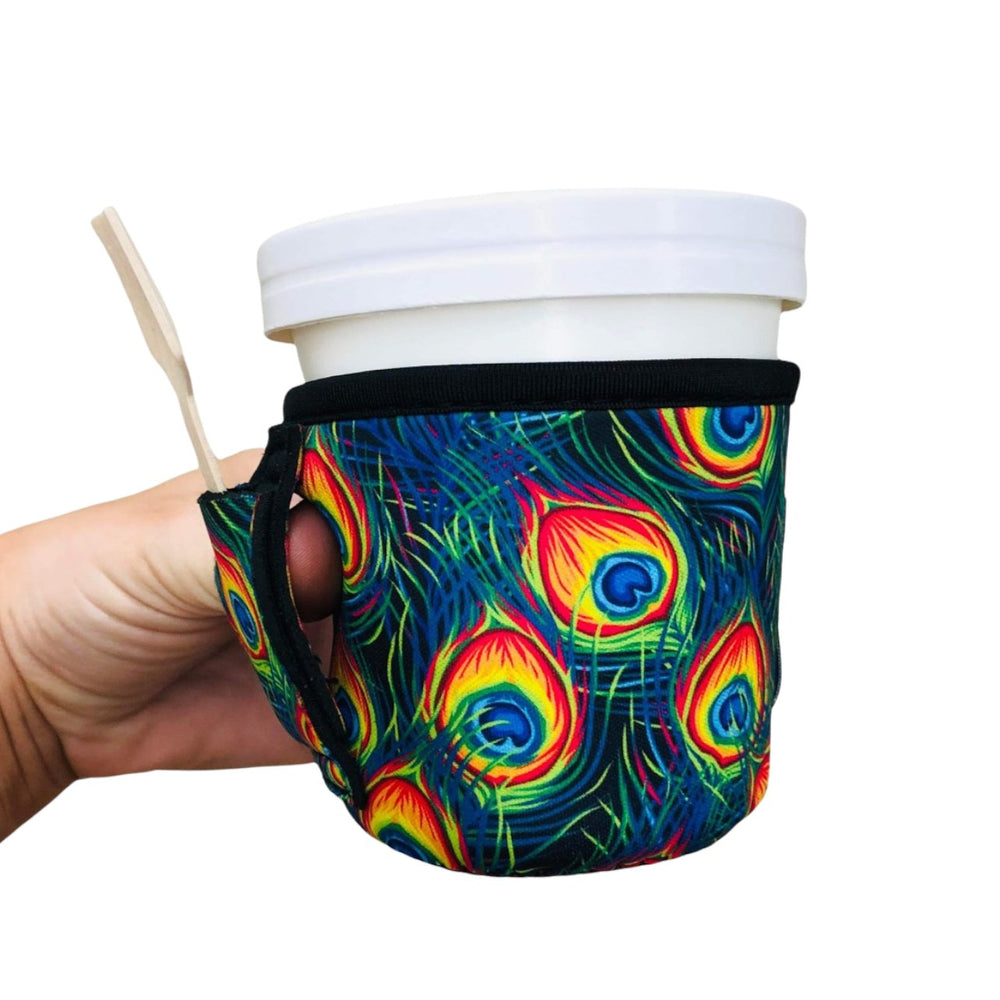 Peacock Feathers Pint Size Ice Cream Handler™ - Drink Handlers