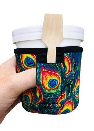 Peacock Feathers Pint Size Ice Cream Handler™ - Drink Handlers