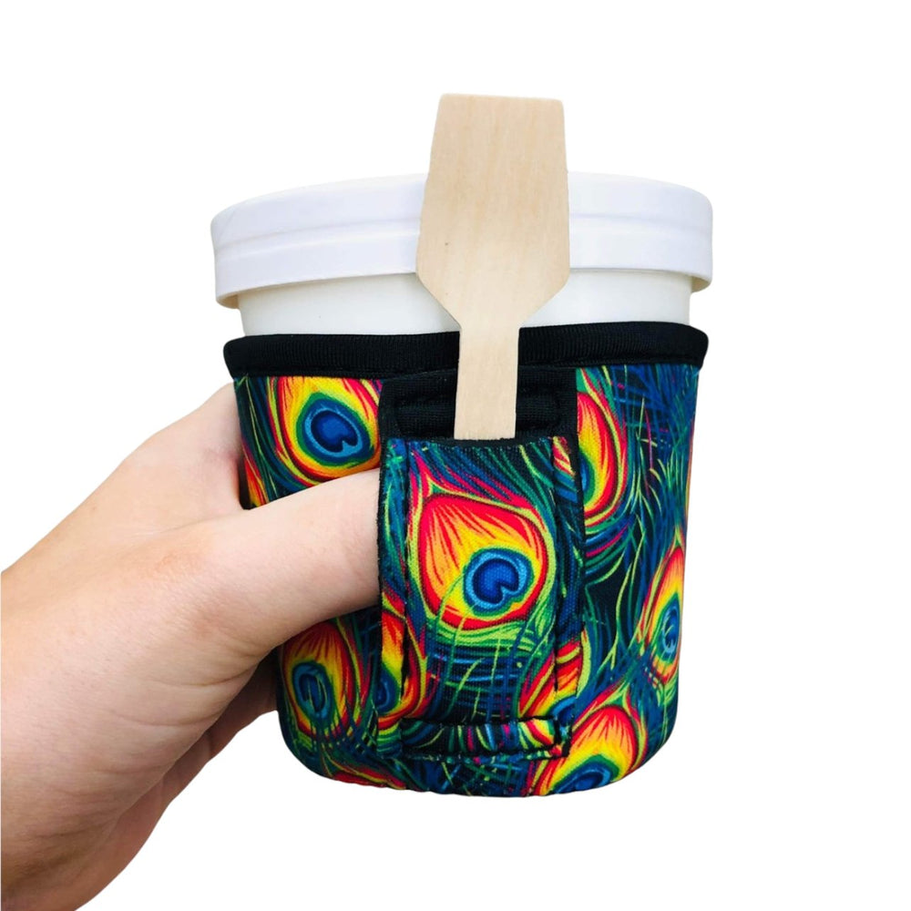 Peacock Feathers Pint Size Ice Cream Handler™ - Drink Handlers