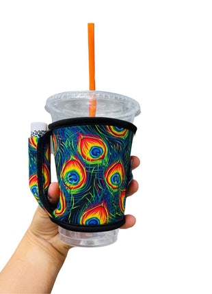 Peacock Feathers Small / Medium Bottomless Handler™ - Drink Handlers