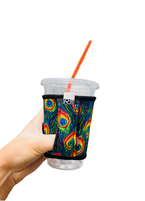 Peacock Feathers Small / Medium Bottomless Handler™ - Drink Handlers