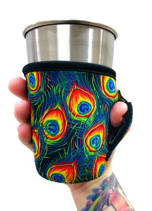Peacock Feathers Small & Medium Coffee Handler™ - Drink Handlers