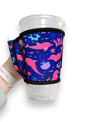 Pink Dolphins Small / Medium Bottomless Handler™ - Drink Handlers