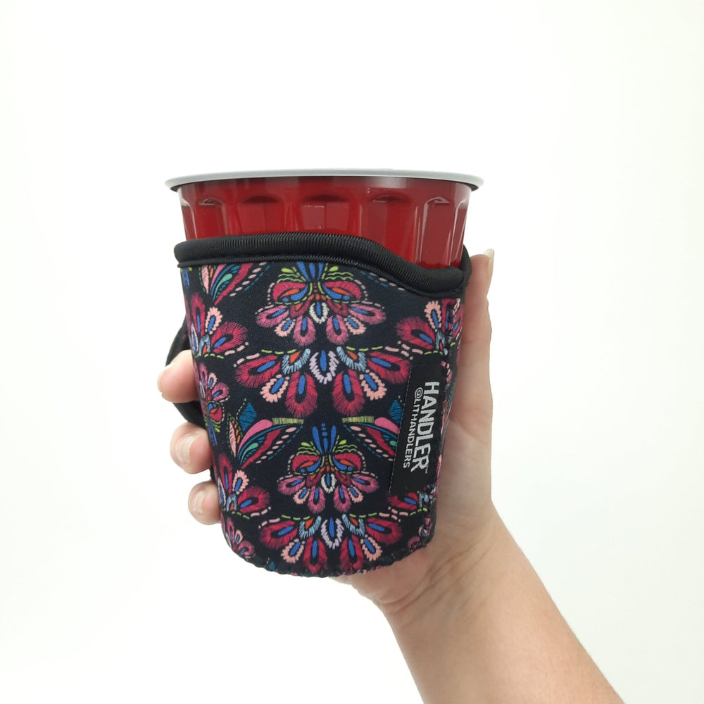 Pink Embroidery 12oz Wine Tumbler Handler™ - Drink Handlers