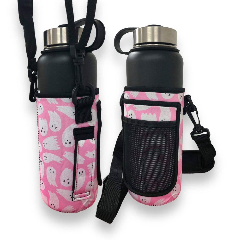 Pink Ghost 30-40oz Tumbler Handler™ With Carrying Strap - Drink Handlers