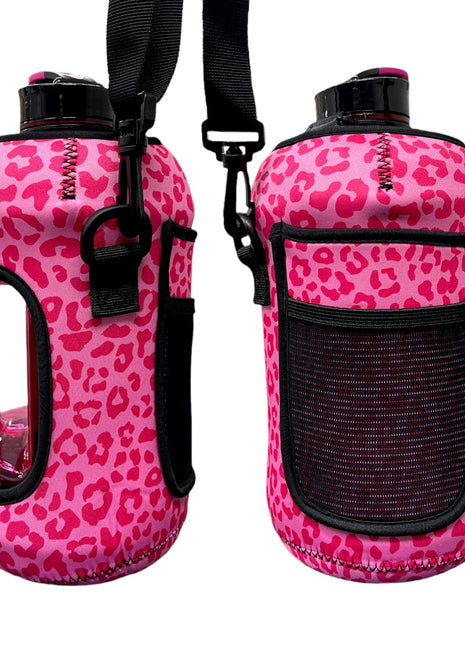 Pink on Pink Leopard 1/2 Gallon Jug Carrying Handler™ - Drink Handlers
