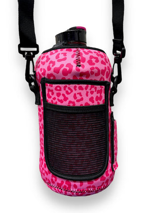 Pink on Pink Leopard 1/2 Gallon Jug Carrying Handler™ - Drink Handlers