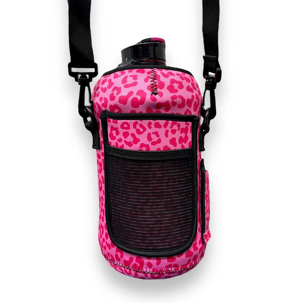 Pink on Pink Leopard 1/2 Gallon Jug Carrying Handler™ - Drink Handlers