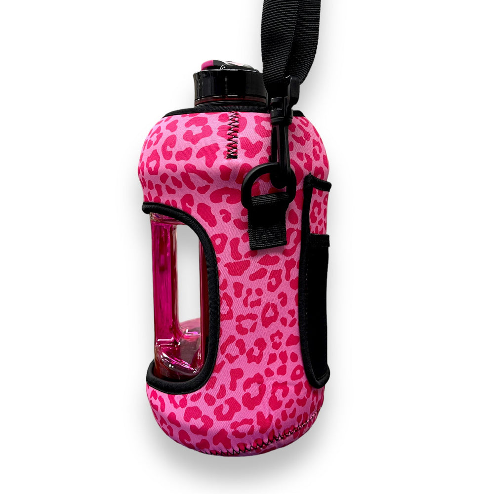 Pink on Pink Leopard 1/2 Gallon Jug Carrying Handler™ - Drink Handlers