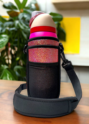 Pink Party 30-40oz Tumbler Handler™ With Carrying Strap - Drink Handlers