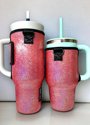Pink Party 40oz Tumbler With Handle Sleeve - Drink Handlers