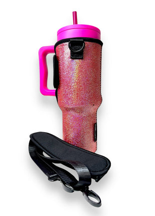 Pink Party 40oz Tumbler With Handle Sleeve - Drink Handlers