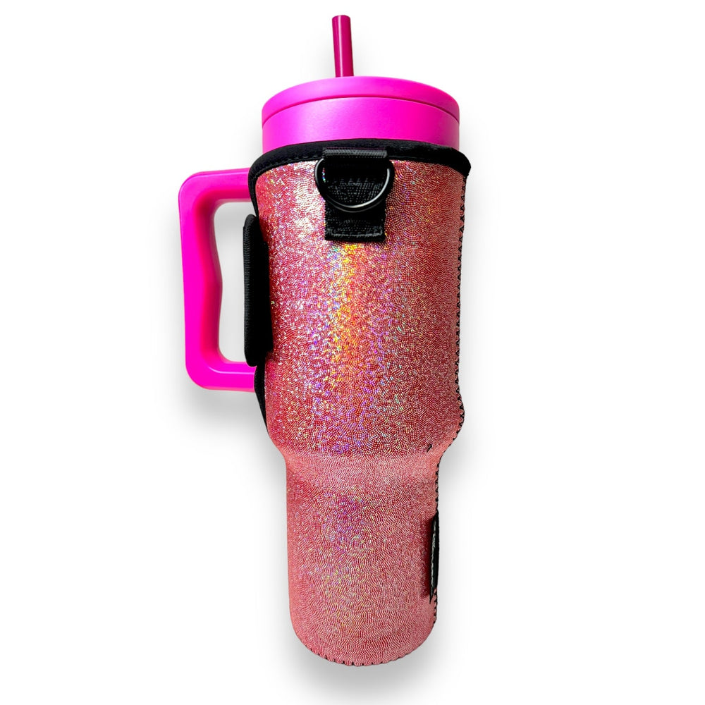 Pink Party 40oz Tumbler With Handle Sleeve - Drink Handlers